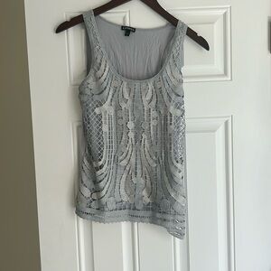 Grey sparkly express tank top.